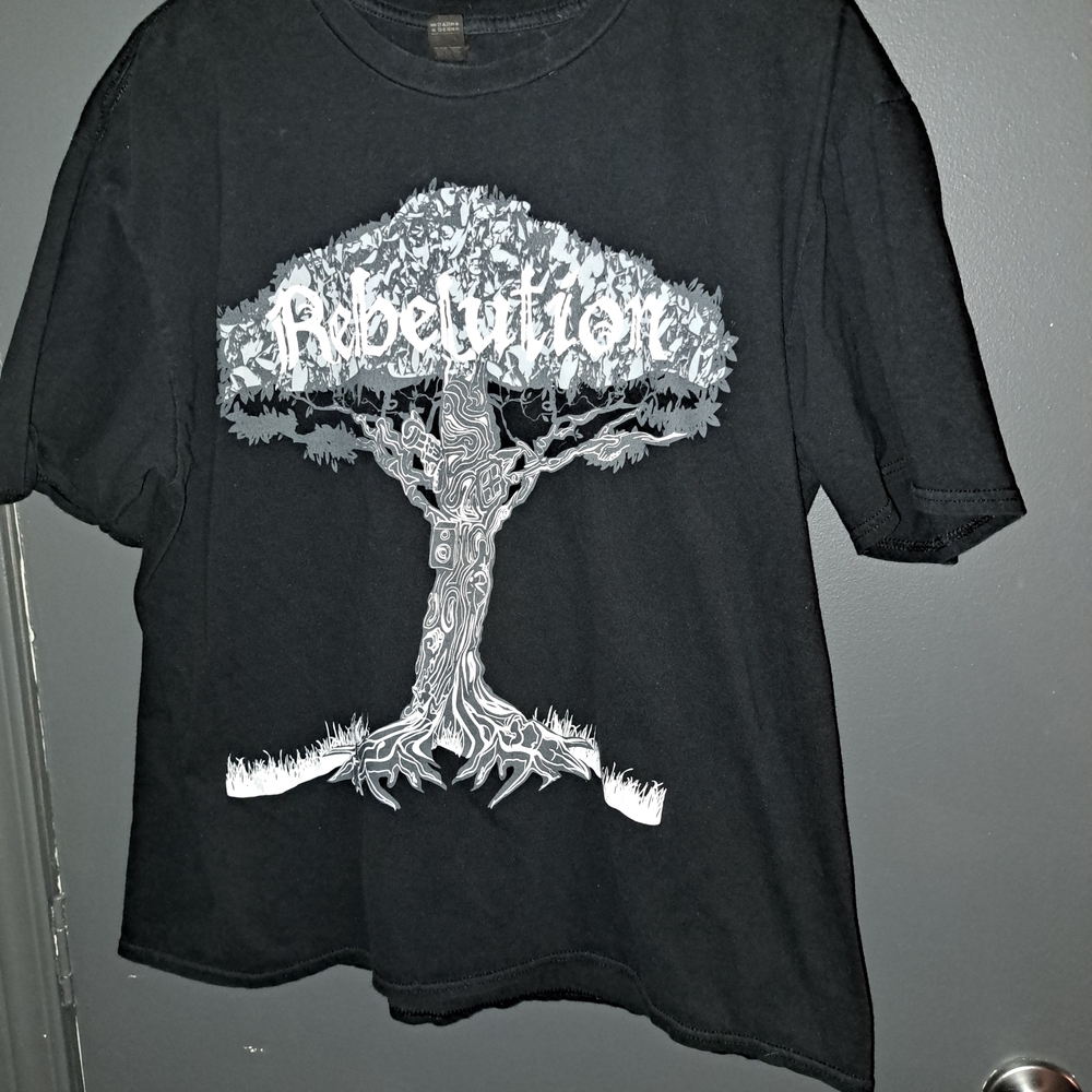 Rebellion Kids Black Tee with Tree Design